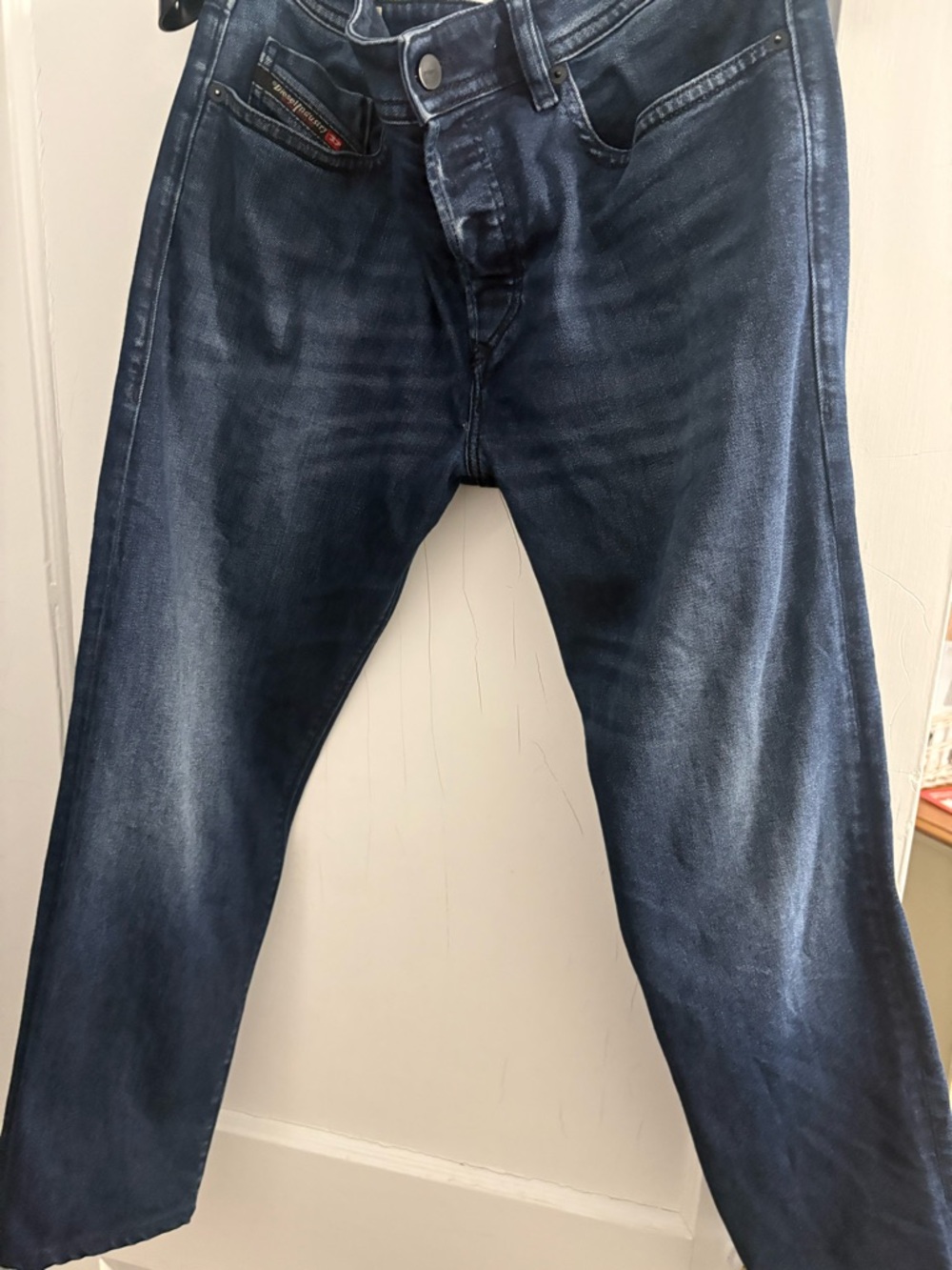 Men's Dark Blue Washed Jeans